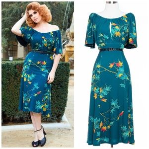 Pinup Girl Clothing Couture Butterfly Leaves Leaf